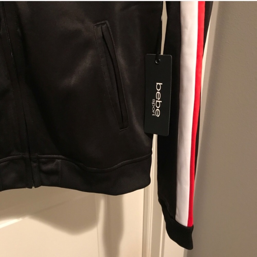 NWT Bebe Embroidered Satin Track/ Bomber Jacket - Picture 4 of 5